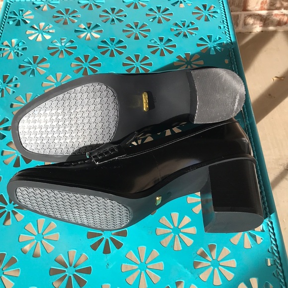 Sz 9 Black Lauren Ralph Lauren Heeled Loafers - Picture 5 of 6